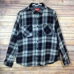 Coleman Men's Plaid Flannel Shirt Gray Blue Red XL